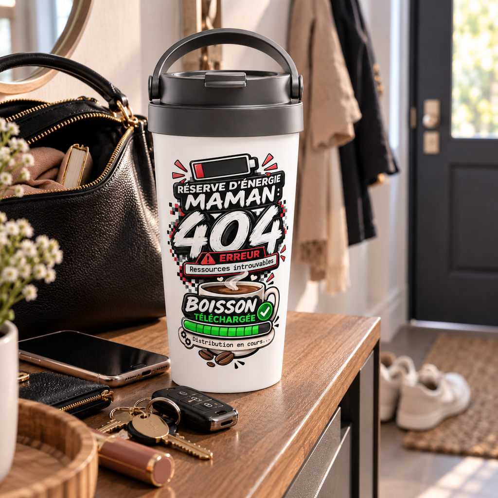 Tasse de voyage 404 – Batterie maman faible