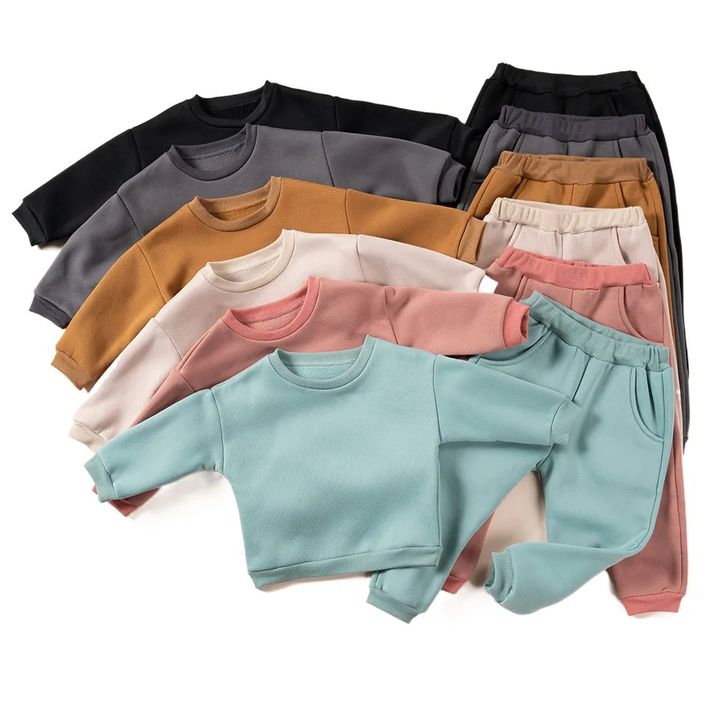 Pants and Sweatshirt Set in Cotton-0