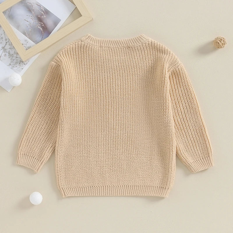 Cotton Knitted Sweater with "Big Brother" embroidery-3