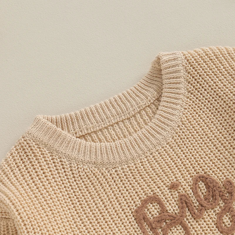 Cotton Knitted Sweater with "Big Brother" embroidery-4