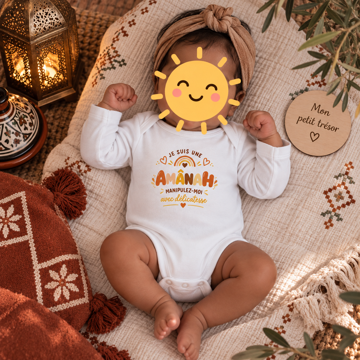Body bébé « Je suis une Amânah » – 100 % coton