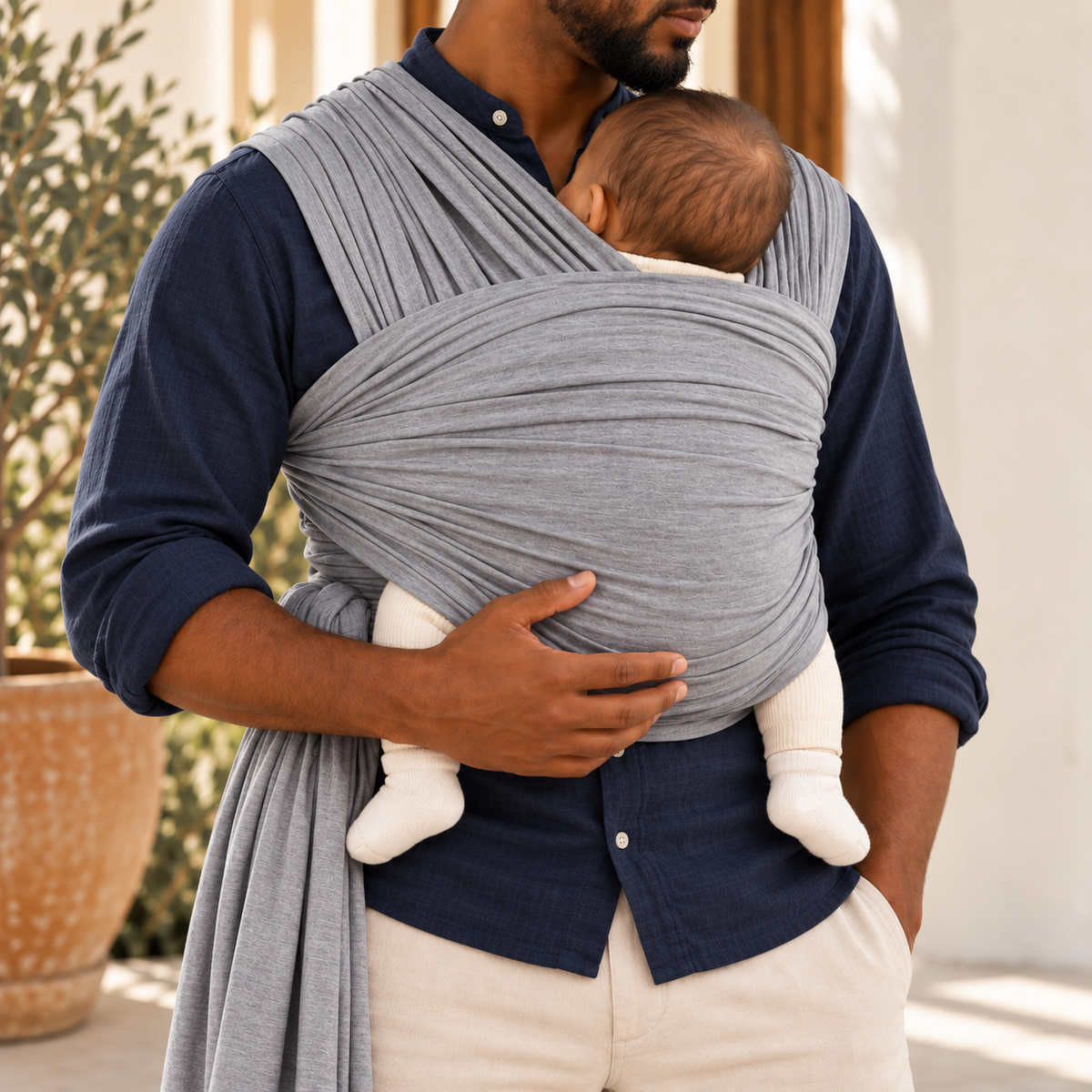 Écharpe de portage extensible en coton – Jusqu’à 16 kg | RocketBaby