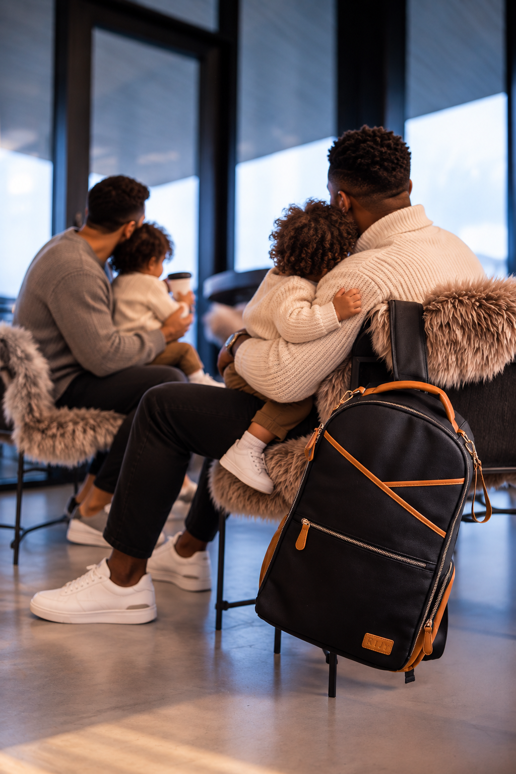 Grand sac à langer Black Coffee – Ally Scandic