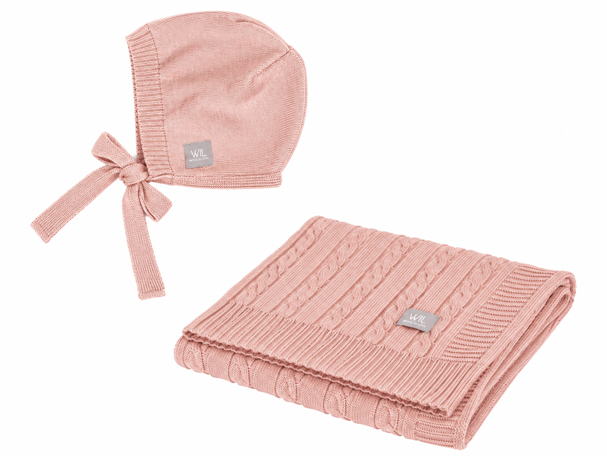 Coffret naissance HOPE en laine mérinos, couverture & bonnet