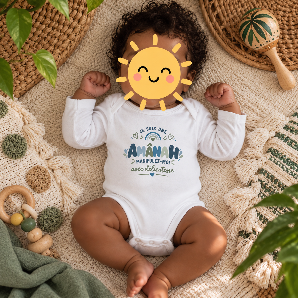 Body bébé « Je suis une Amânah » – 100 % coton