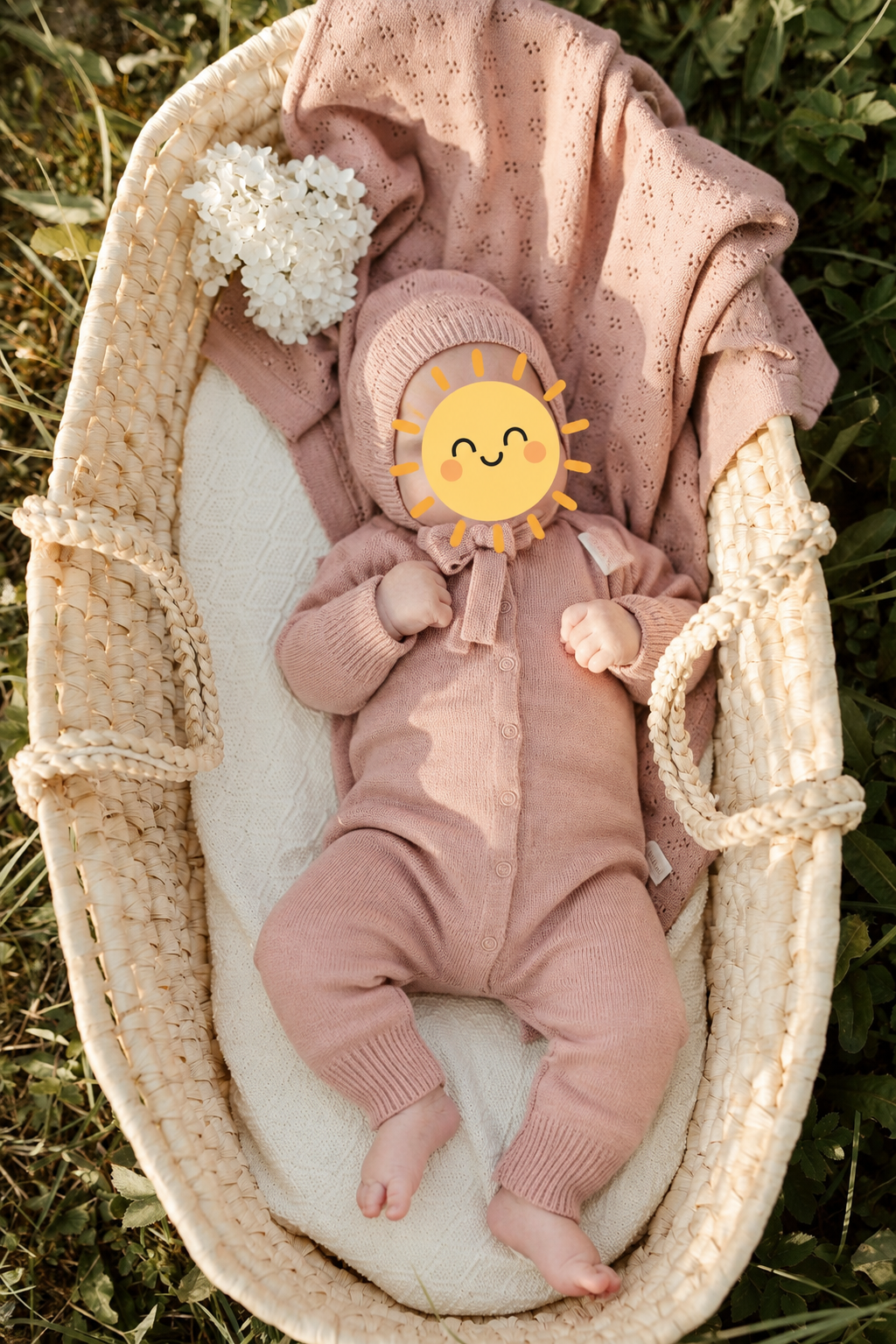 Coffret naissance JOY en laine mérinos.