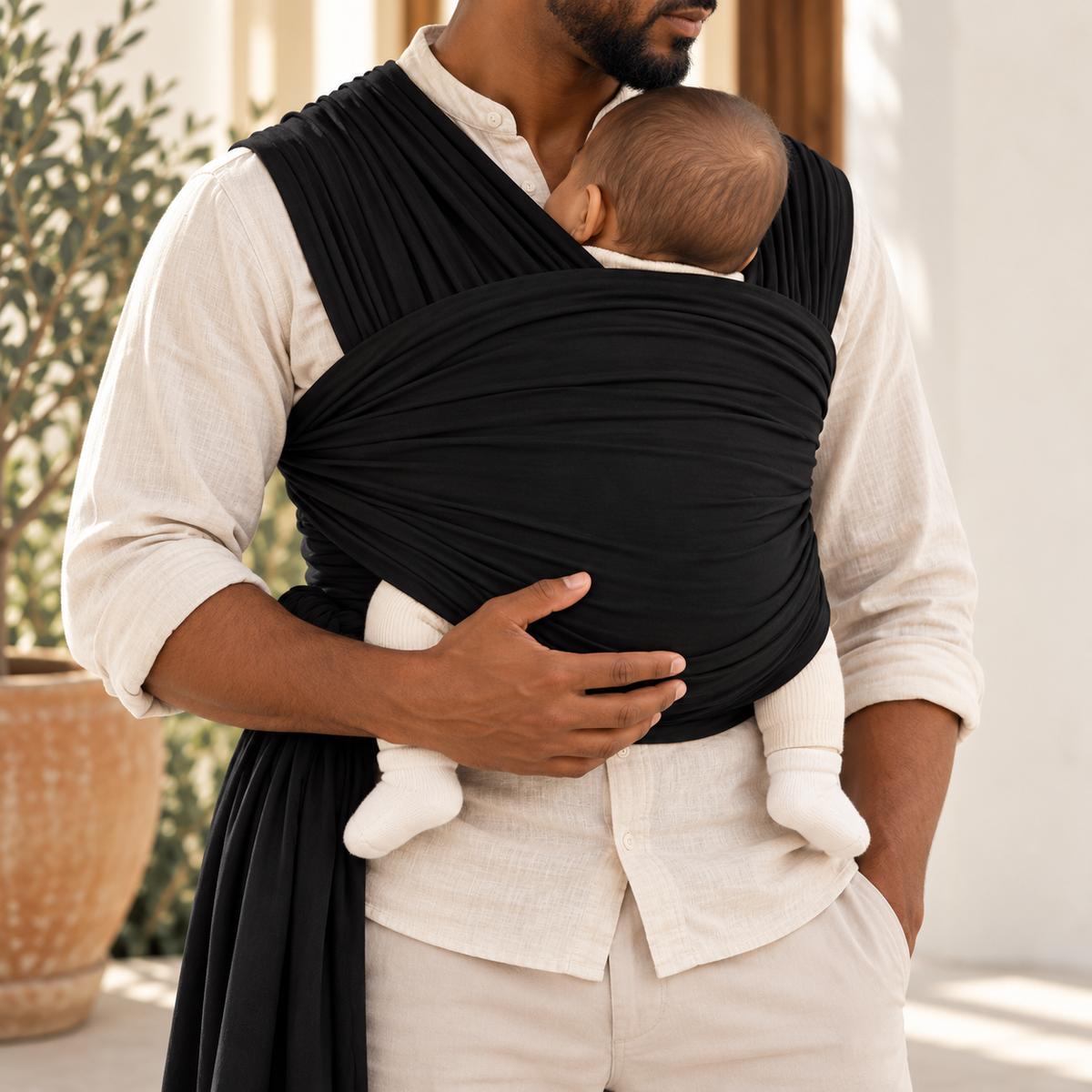 Écharpe de portage extensible en coton – Jusqu’à 16 kg | RocketBaby