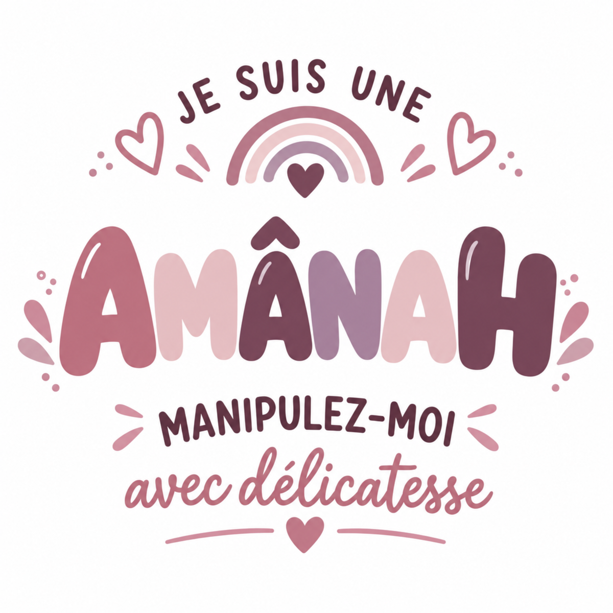 Body bébé « Je suis une Amânah » – 100 % coton