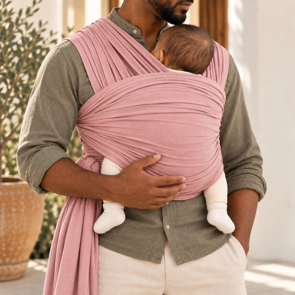 Écharpe de portage extensible en coton – Jusqu’à 16 kg | RocketBaby