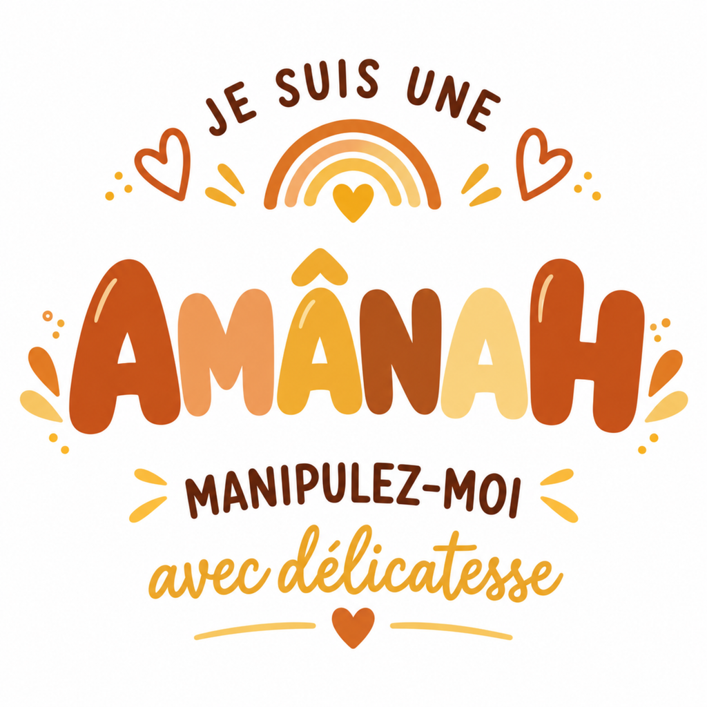 Body bébé « Je suis une Amânah » – 100 % coton