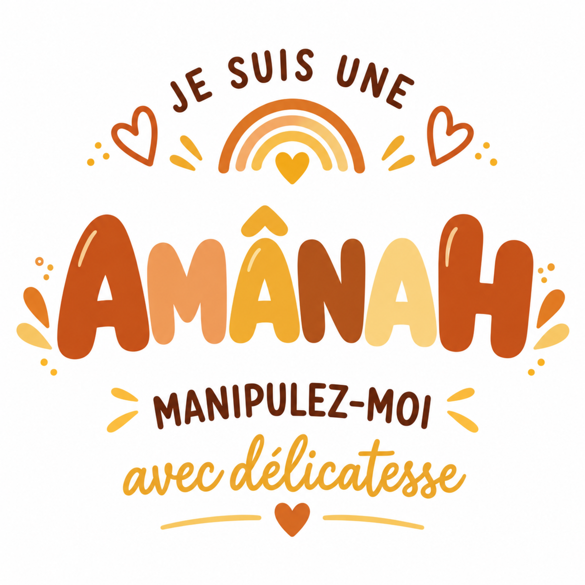 Body bébé « Je suis une Amânah » – 100 % coton